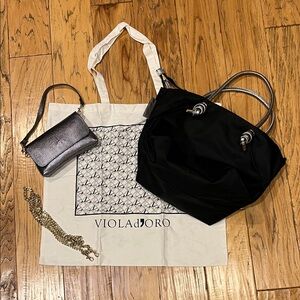 BIANCA-S 2 WAYS Elegant Black Tote Bag and purse